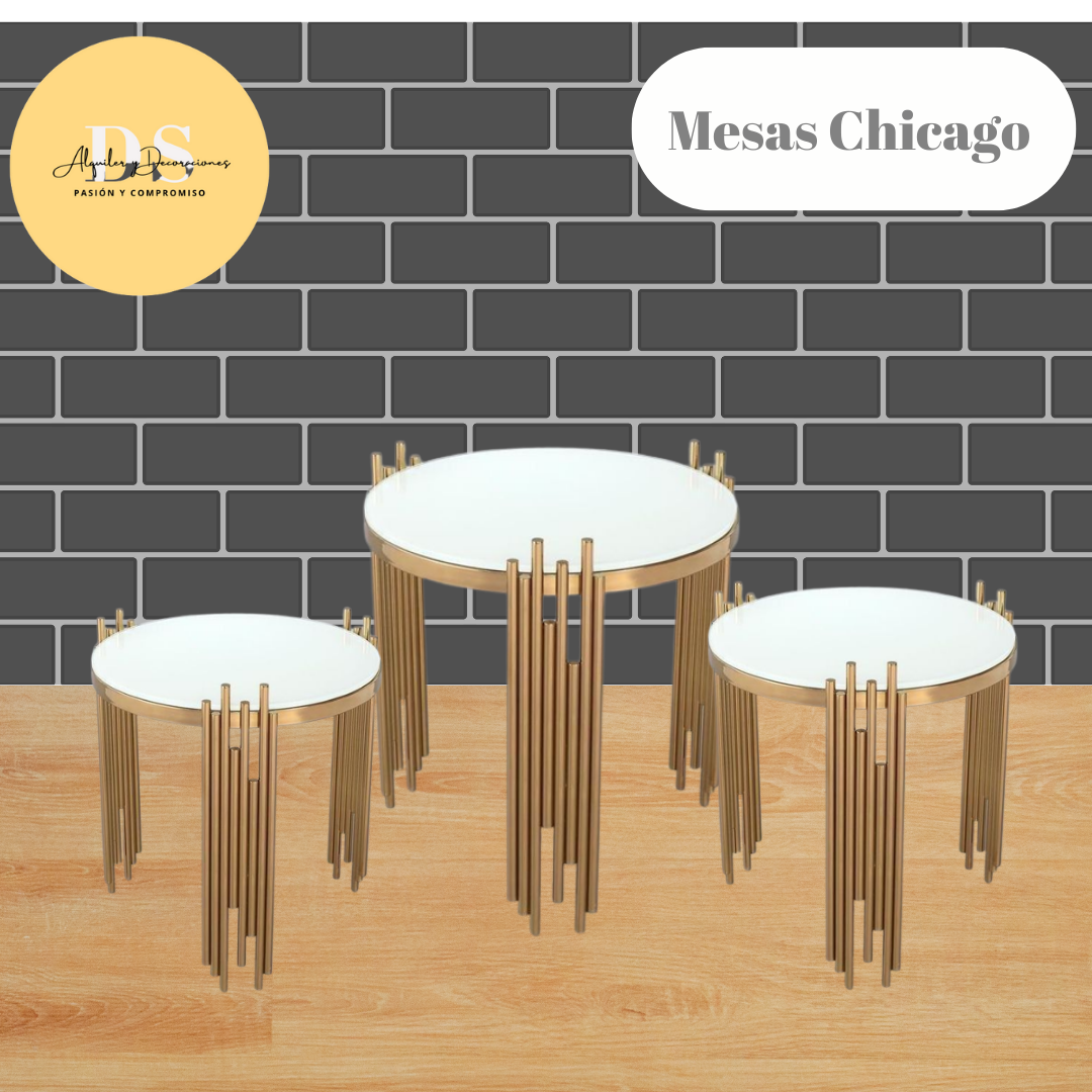 TRIO DE MESAS CHICAGO