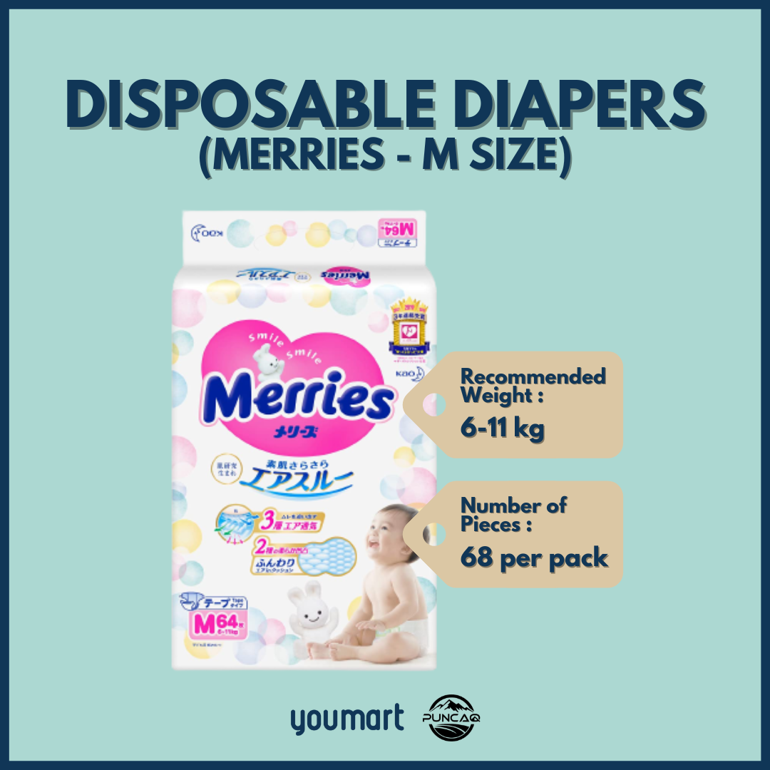 Merries Disposable Tape Diapers (M Size)