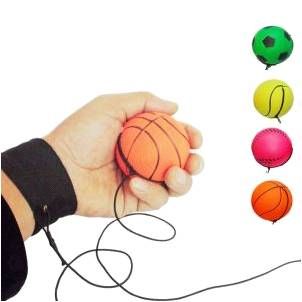 Wrist strap bouncing ball