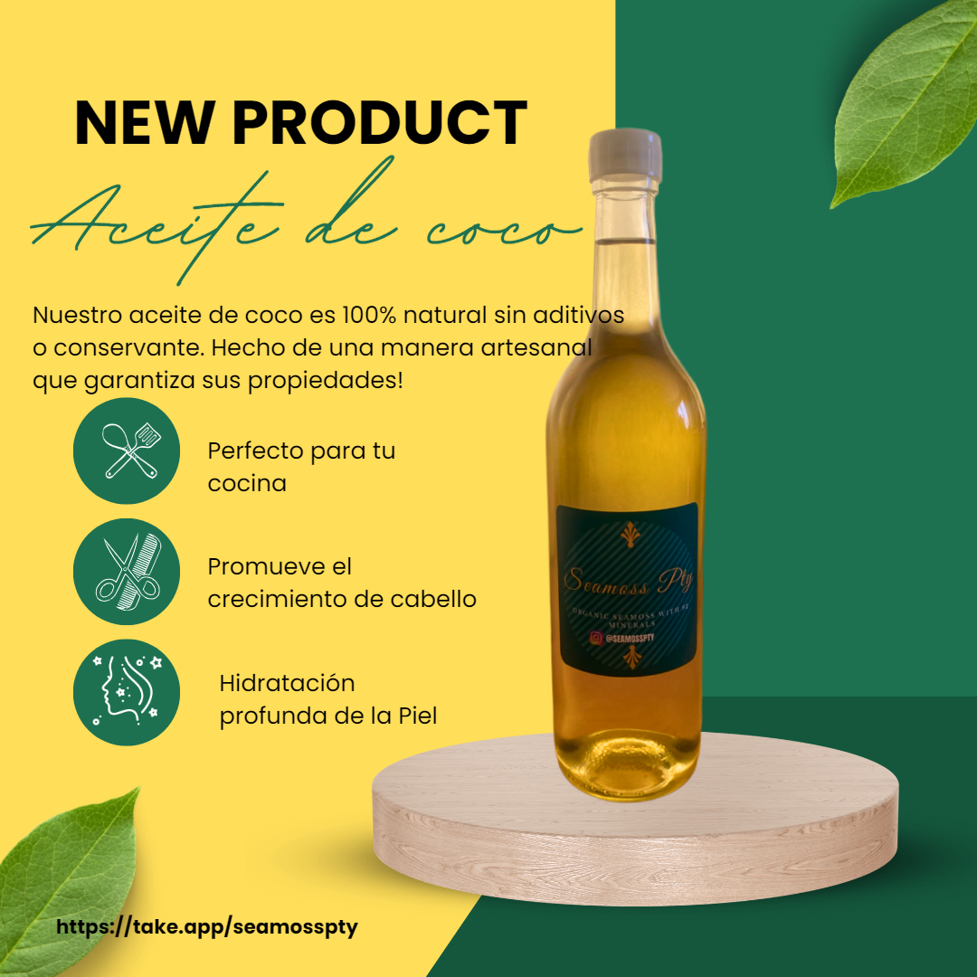 Aceite de Coco 100% Puro y Orgánico 375 ML