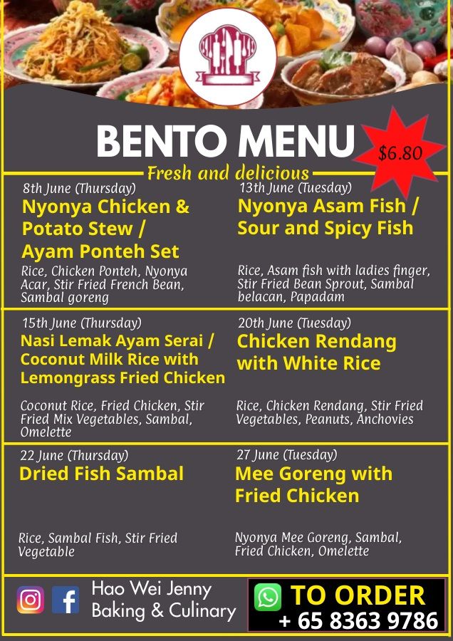 Nyonya Bento Menu