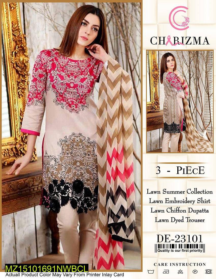 3 Pcs Digital Printed Lawn Suit