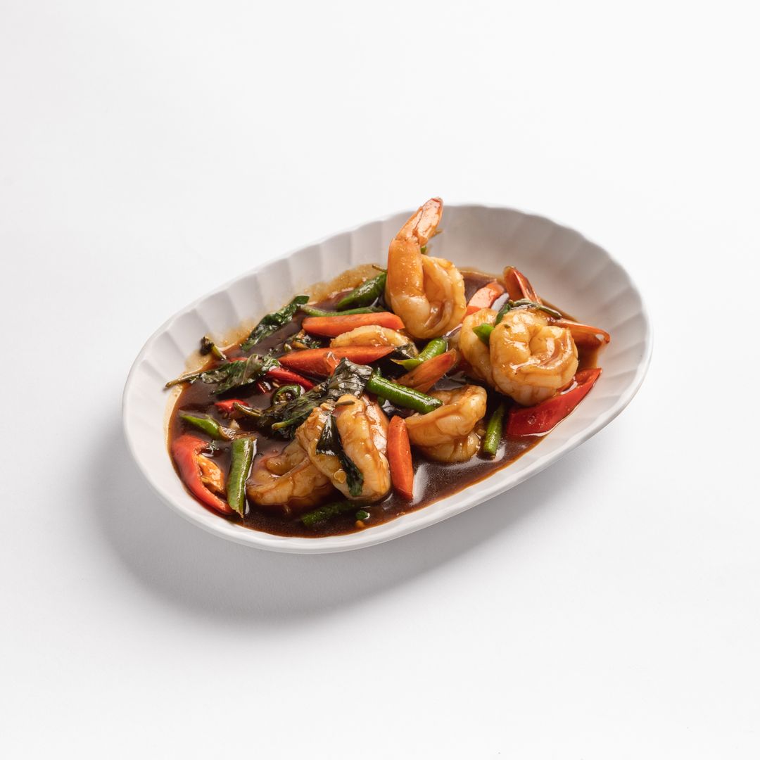 Stired Fried Prawns With Thai Basil