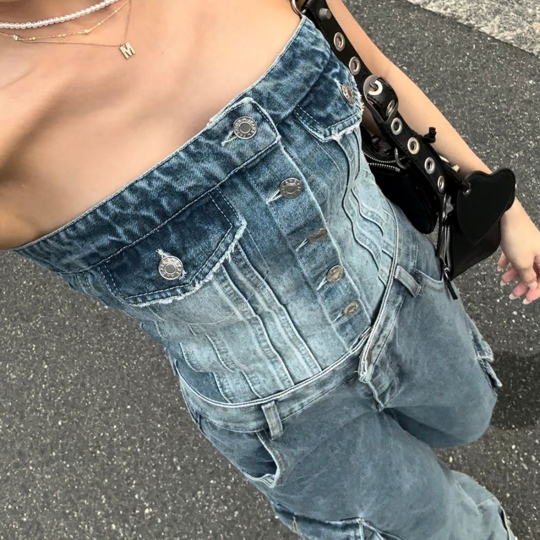 DENIM TUBE TOP 