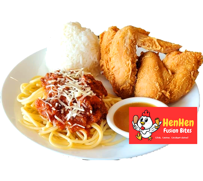 CMB #4 - 2pcs Chicken + Gravy + Rice + Spaghetti