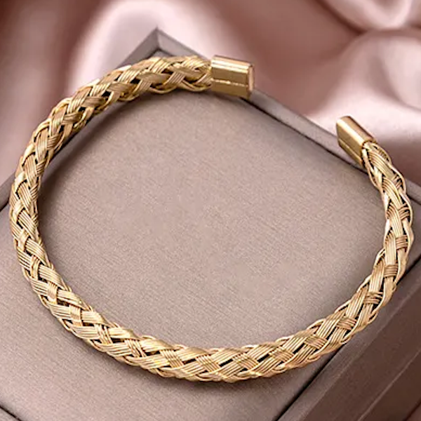 Braided Cable Bangle Stainless Steel  