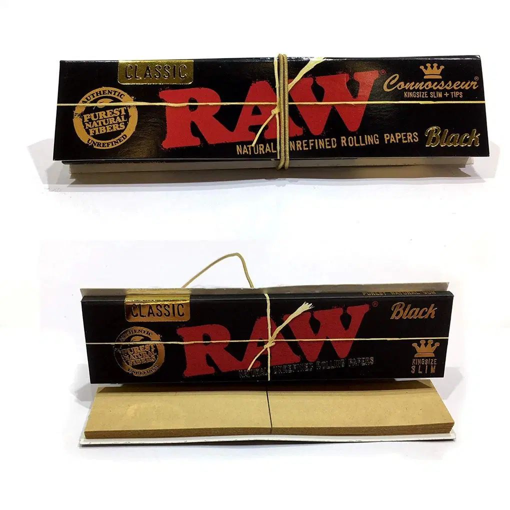 RAW Black Classic Rolling Papers + Tips