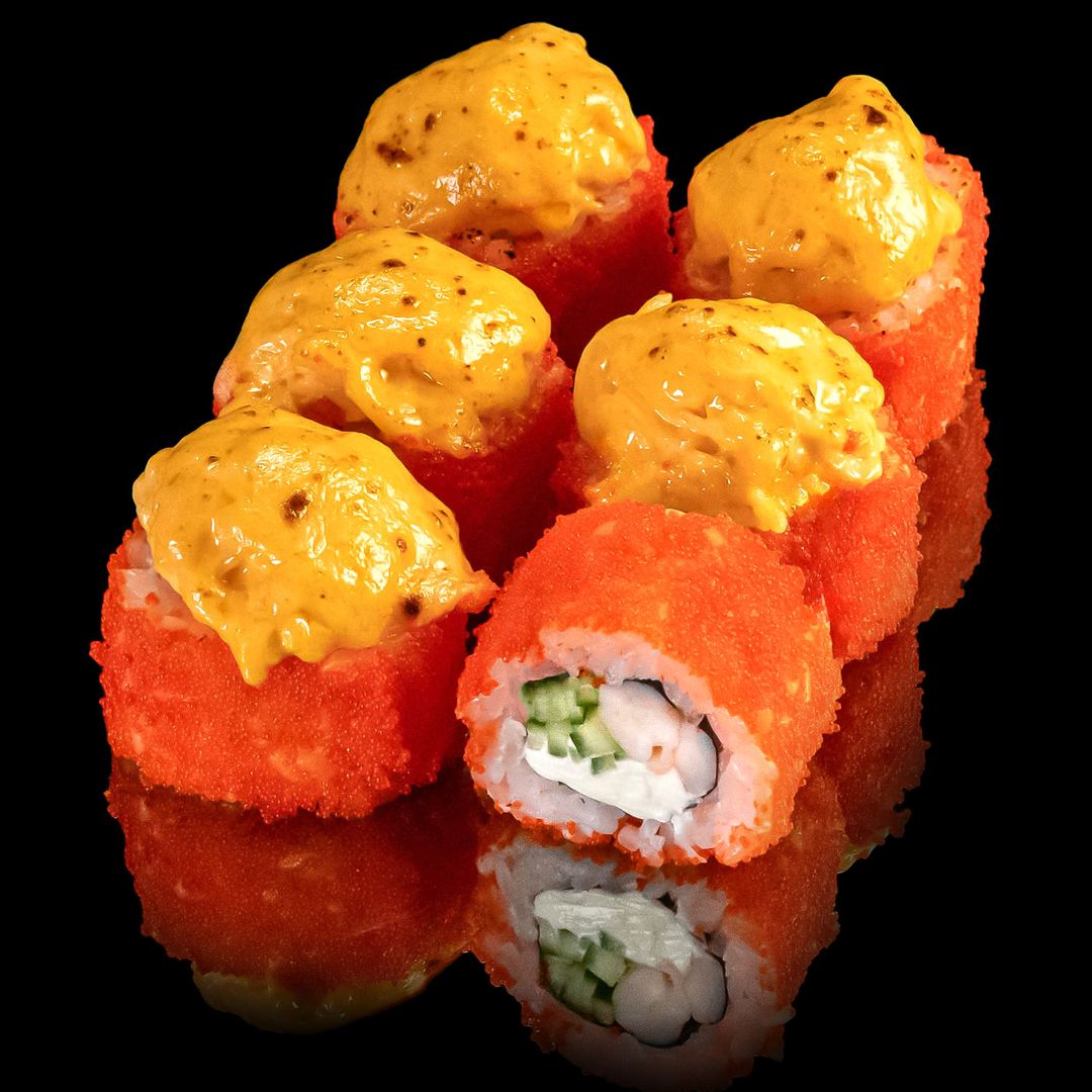 Baked red shrimp roll