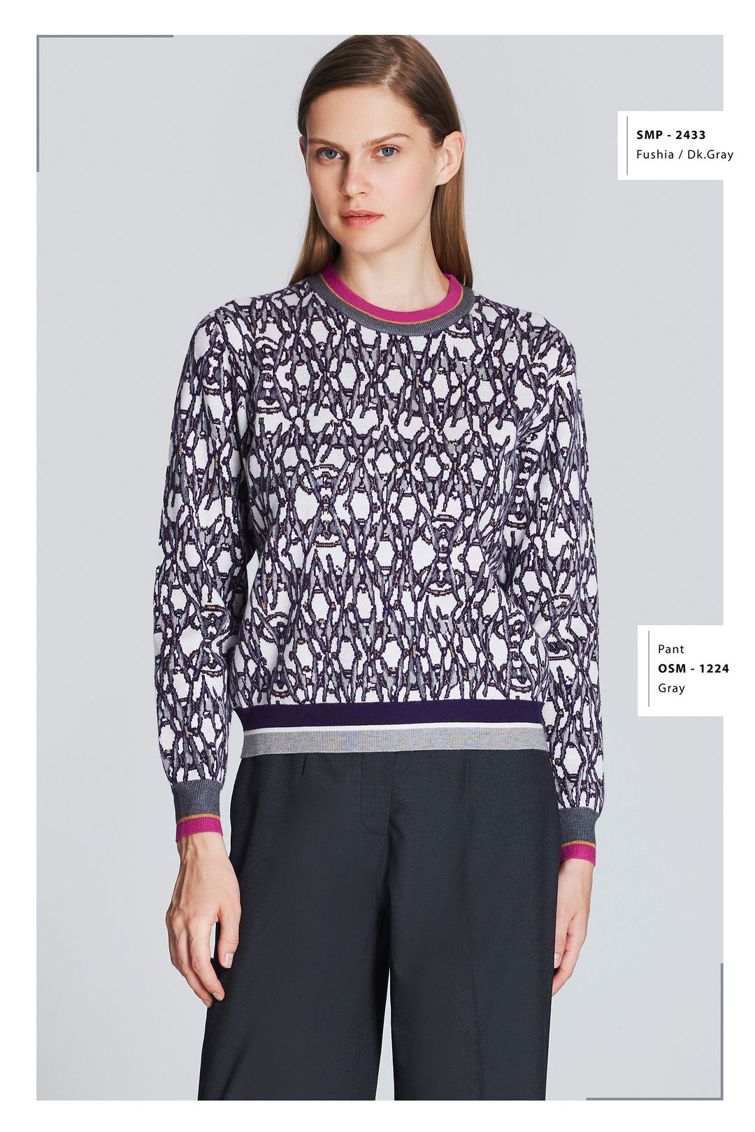 SMP-2433 Fushia/Gray