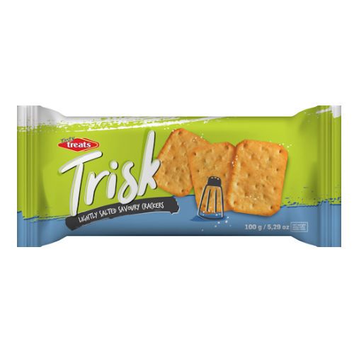 TASTY TREATS TRISK CRACKERS LIGHTLY SALTED  100GR.