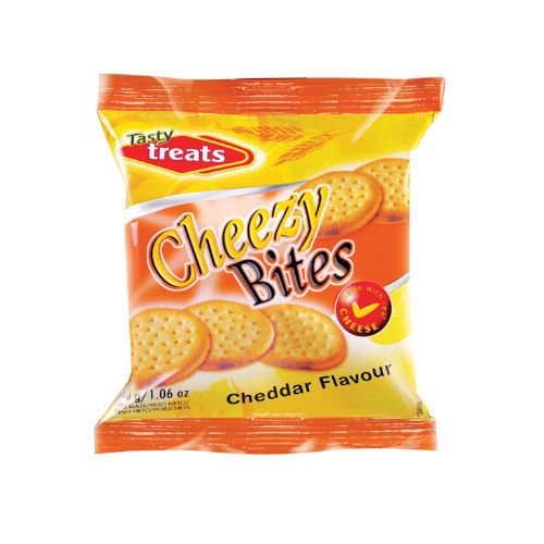 TASTY TREATS CHEEZY BITES CHEDDAR 30GR.