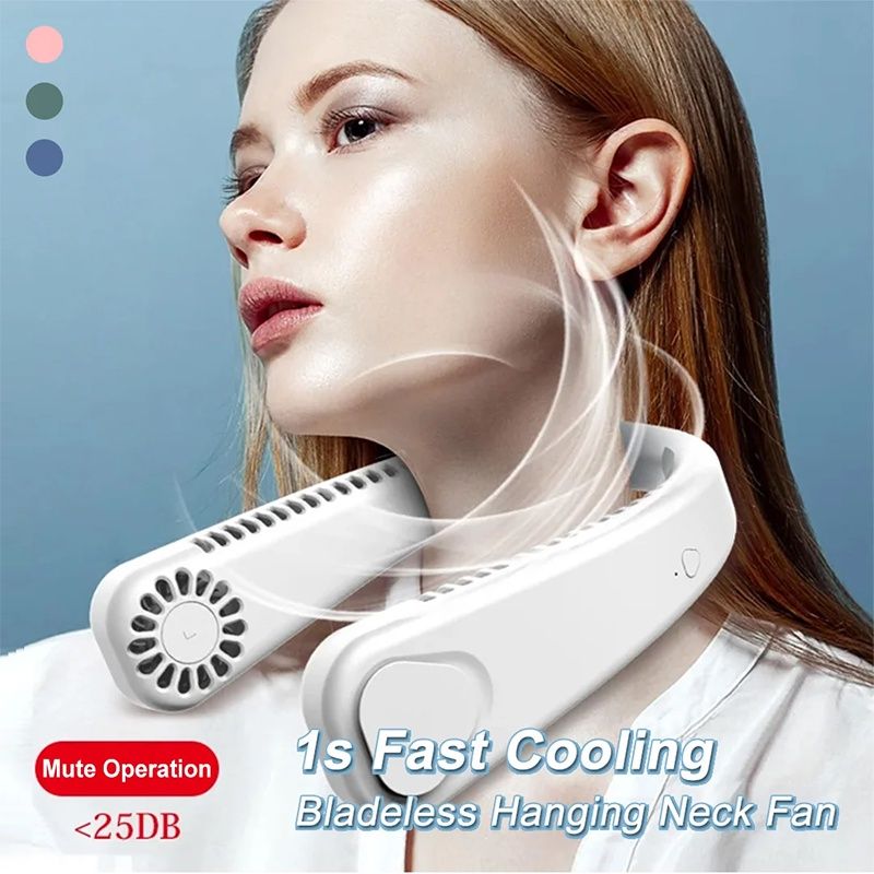 Mini Neck Portable No Bladeless Hanging Neck Rechargeable Air Cooler Mini Summer Sport Fan