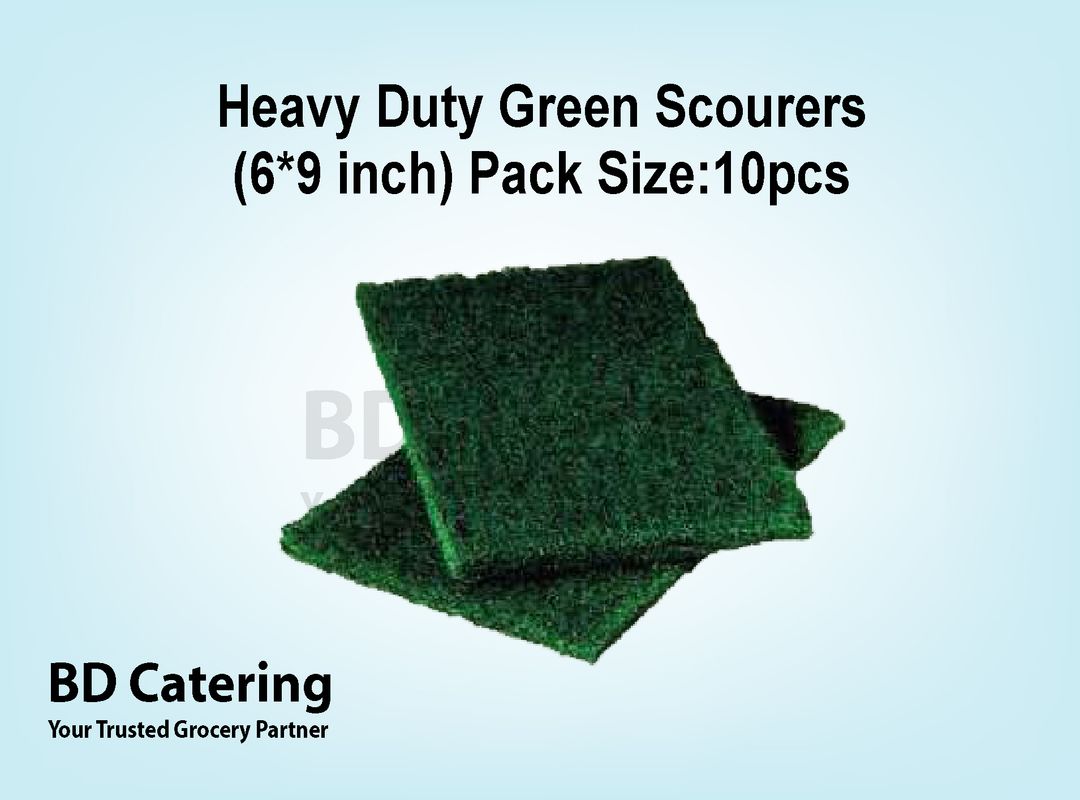 Heavy Duty Green Scourers (6*9 inch) Pack Size:10pcs