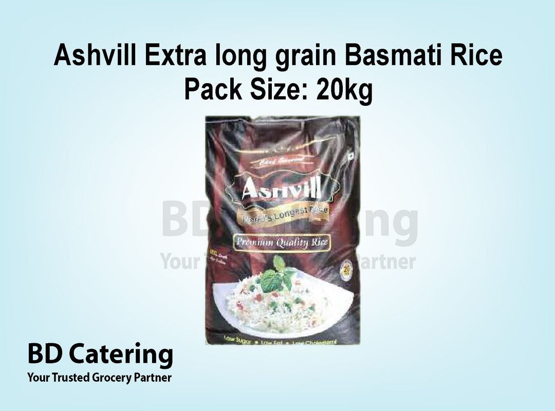 Ashvill Extra long grain Basmati Rice Pack Size : 20kg