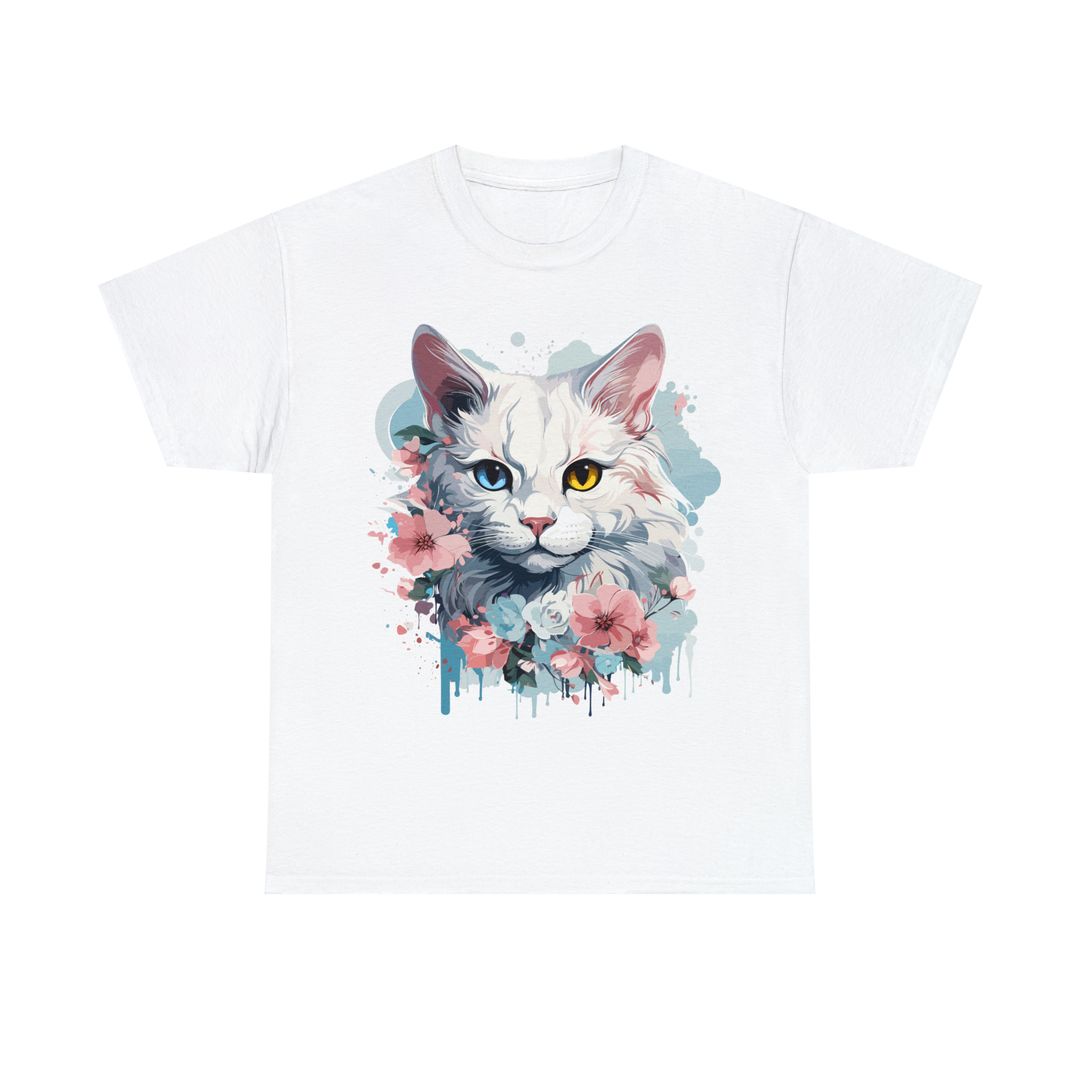 Odd-Eyes Cat 100% Premium Cotton T-Shirt Import Quality