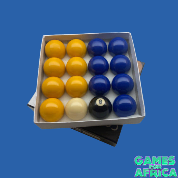 Pool Ball Set Blue and Yellow