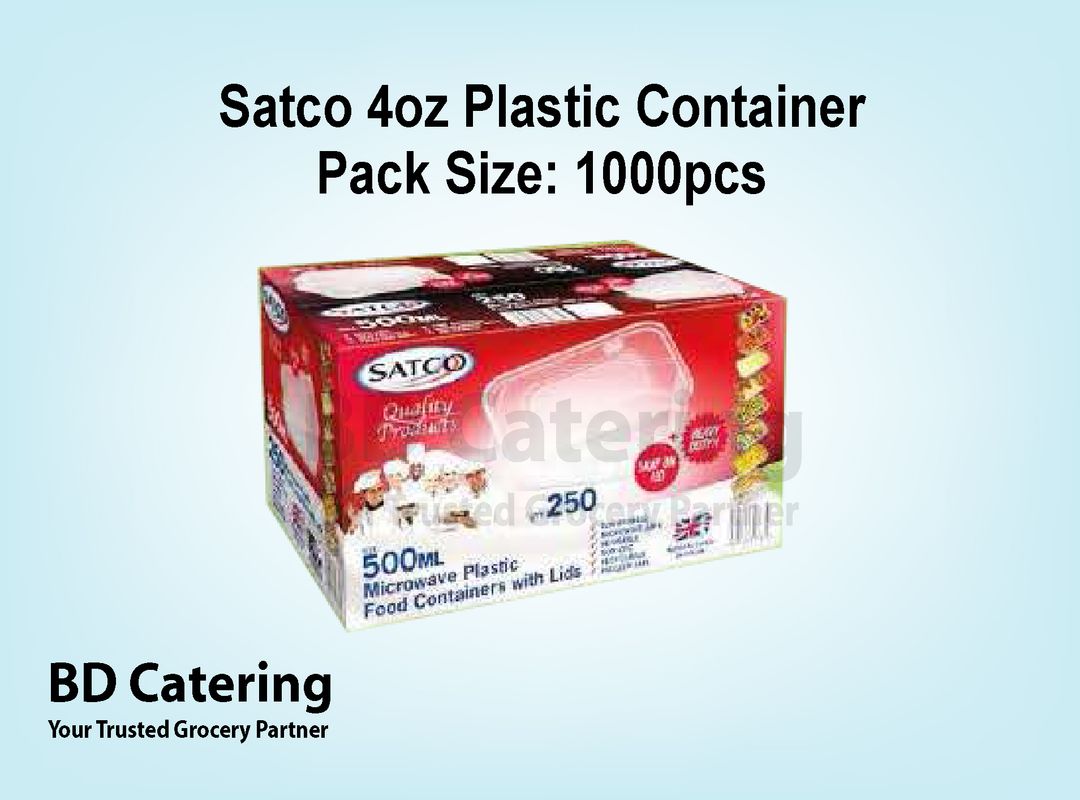 Satco 4oz Plastic Container Pack Size: 1000pcs