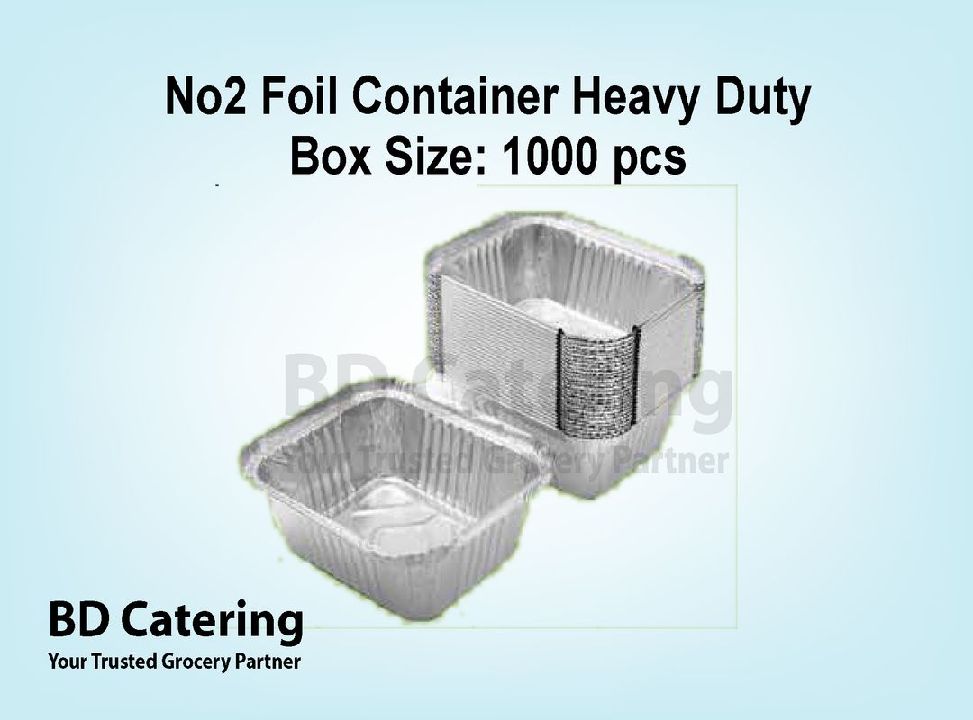 No2 Foil Container Heavy Duty Box Size: 1000 pcs