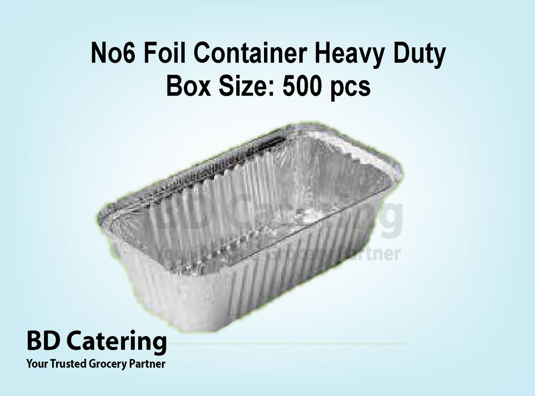 No6 Foil Container Heavy Duty Box Size: 500 pcs