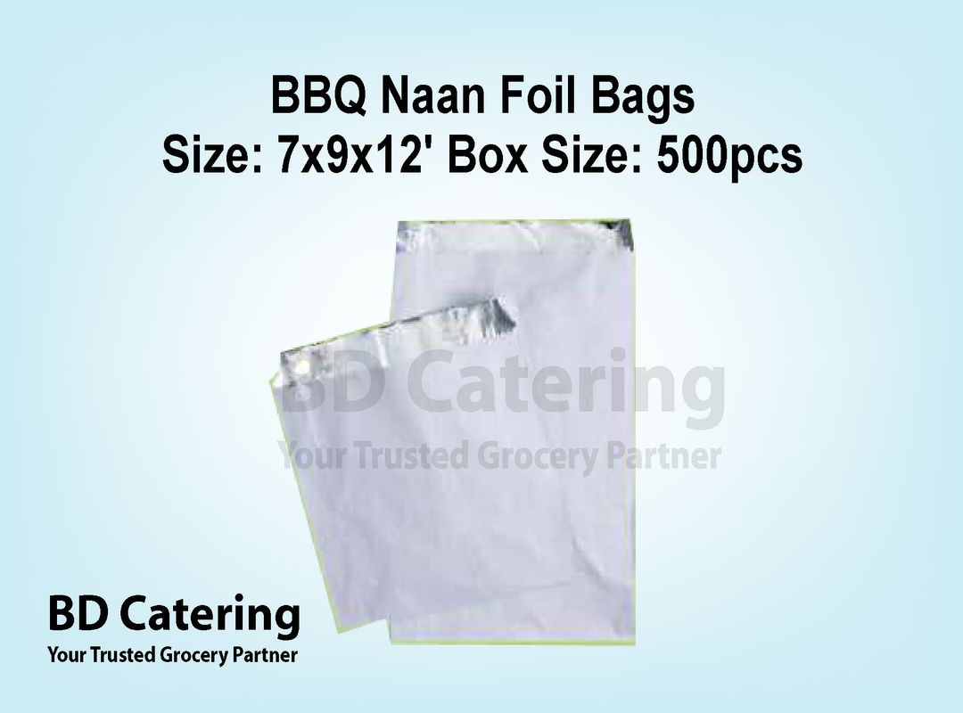 BBQ Naan Foil Bags Size: 7x9x12' Box Size: 500pcs