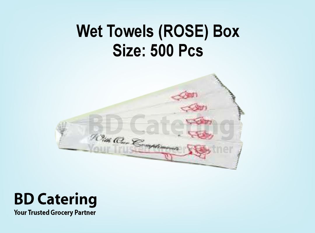 Wet Towels (ROSE) Box Size: 500 Pcs