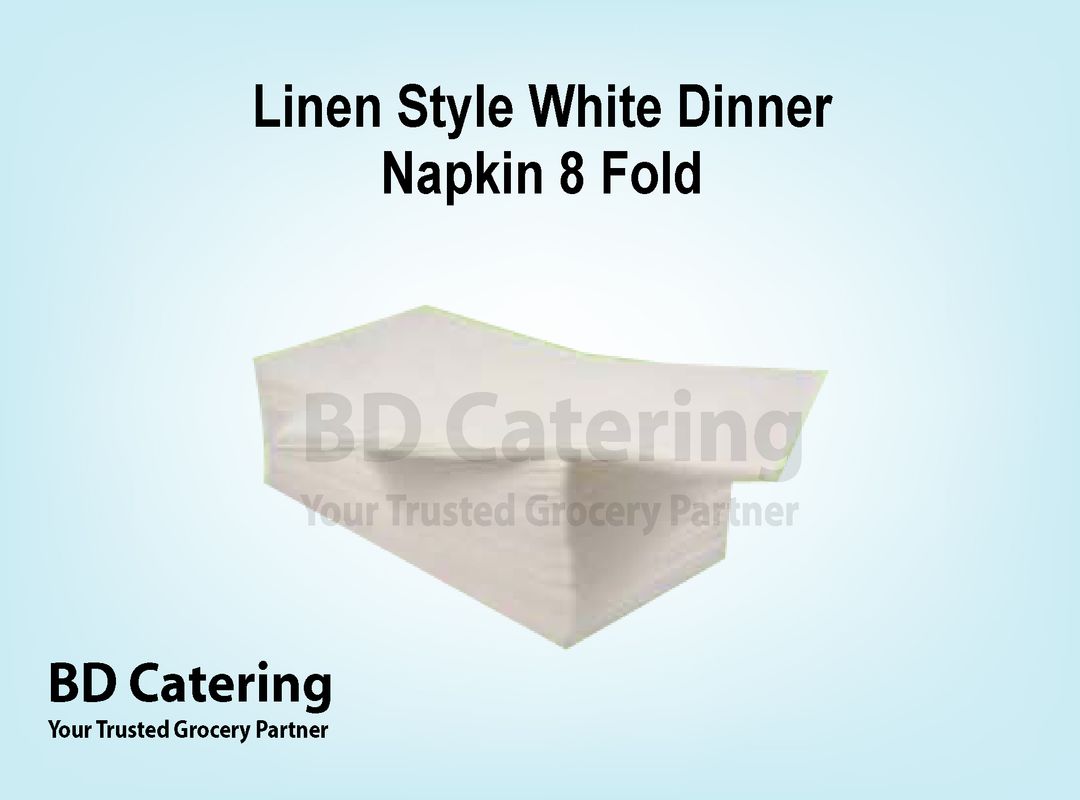 Linen Style White Dinner Napkin 8 Fold