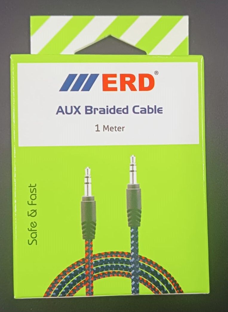 ERD AX-88 1 Meter Aux Braided Cable Assorted Color