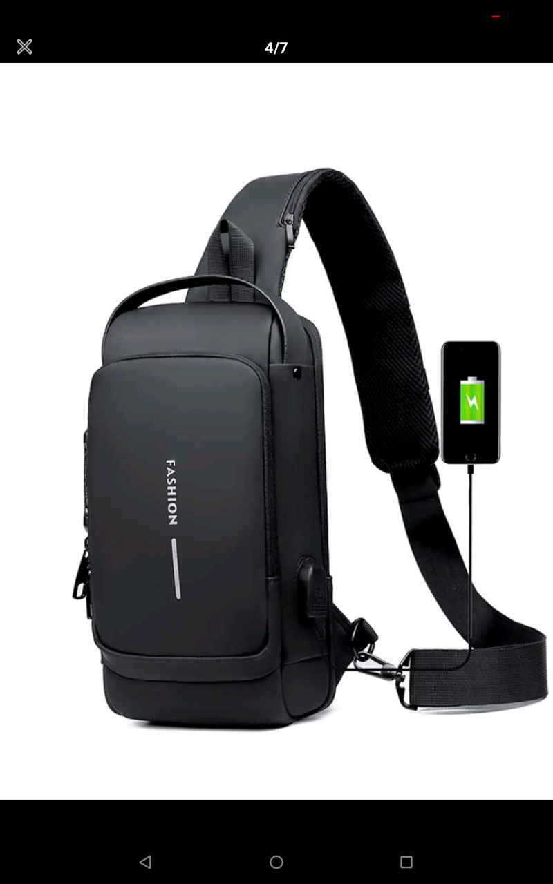 Men's Casual USB Anti Theft Crossbody bag