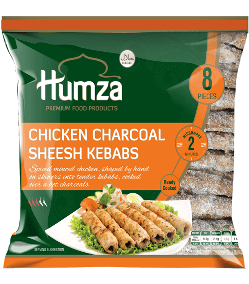 Humza Chicken Charcoal Kebab 15 Pcs* 8 Pkt