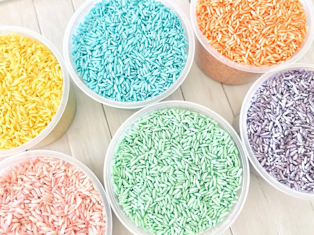 Pastel sensory scented rice