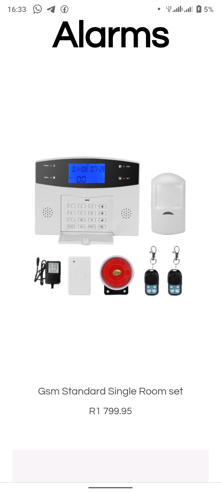 GSM Alarm one Room Standard Set