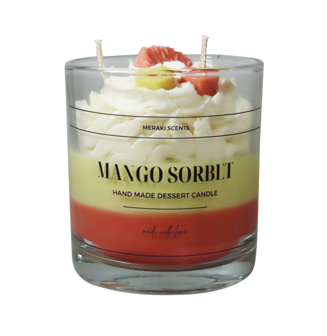 Mango Sorbet Inspired Dessert Candle - Fragranced