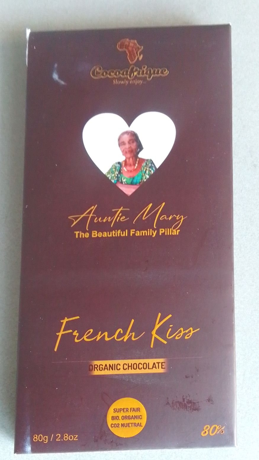 Cocoafrique French Kiss Customized Organic 80% Dark Chocolate