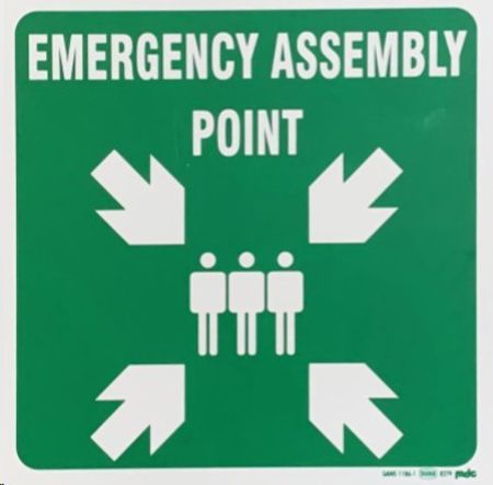 Sign-emergency assembly point
