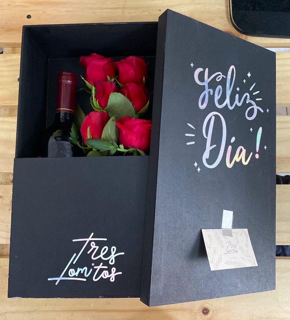 Box de Vino y Rosas