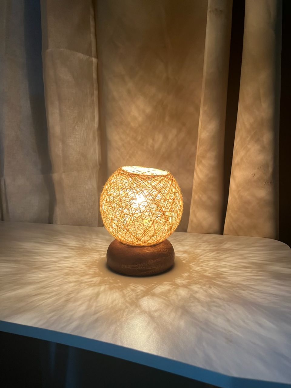 Lampara: Abaca Wool Lamp 6 inches