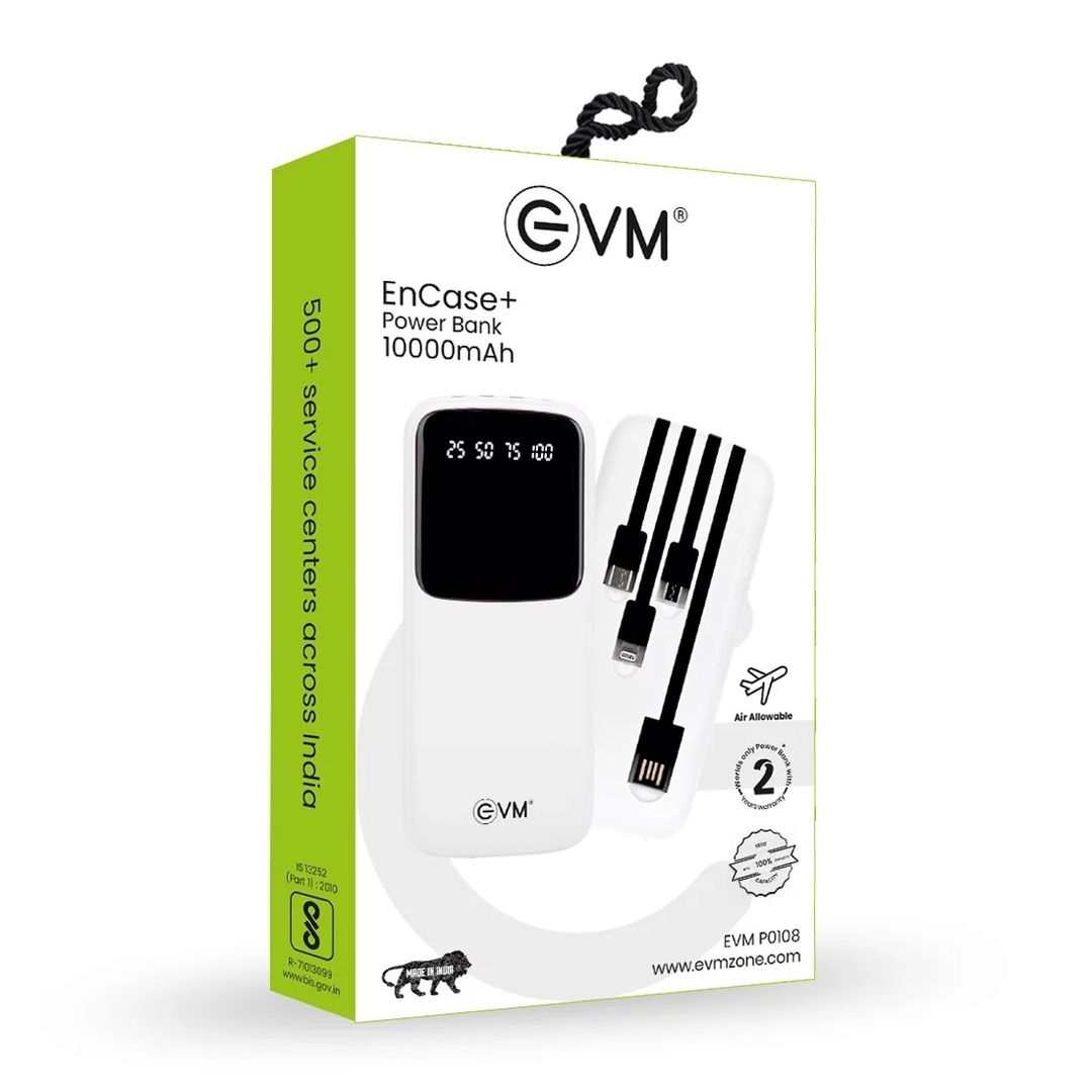 EVM EnCase+ 10000mAh PowerBank Black Color