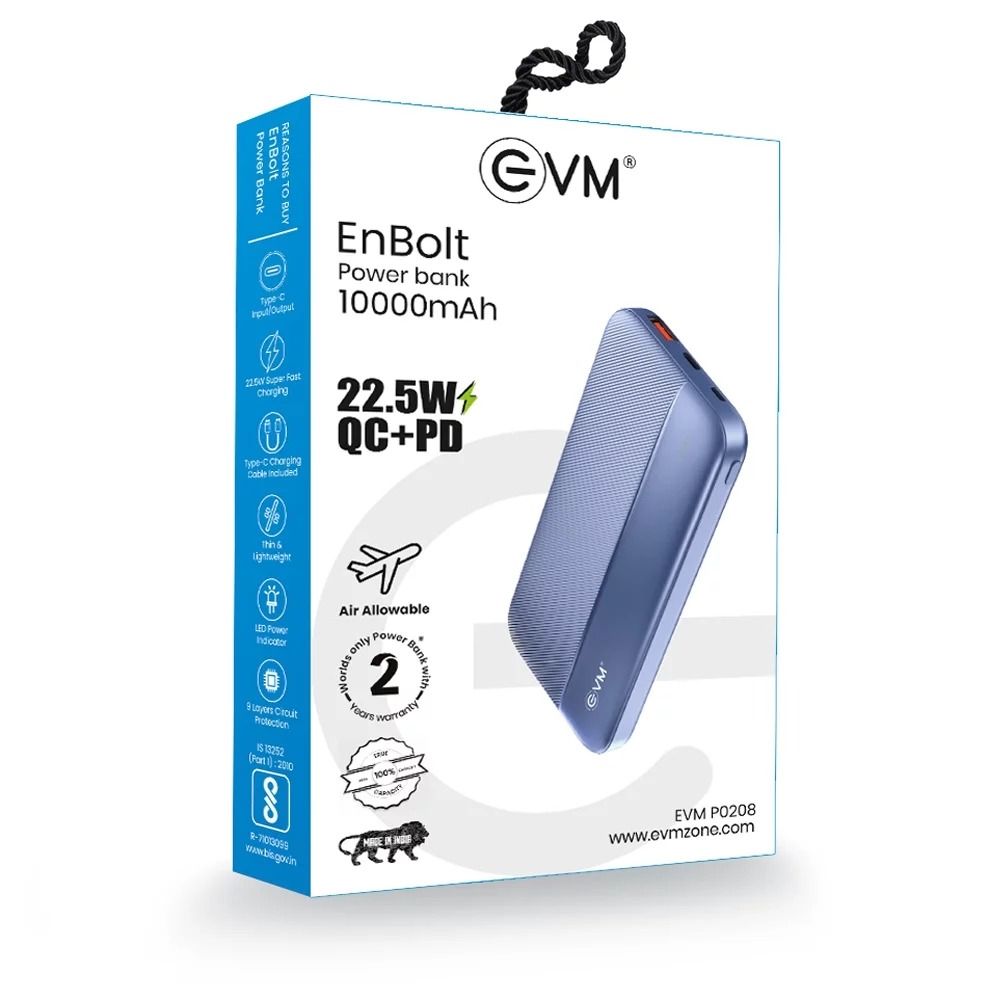 EVM EnBolt (22.5W QC+PD) 10000 mAh PowerBank