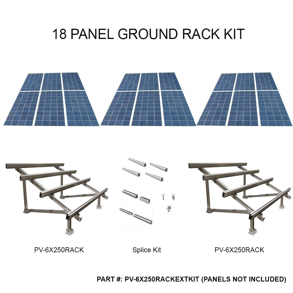 18 Panel Solar Rack Ground Mount for 190-380 WATT Solar Panels