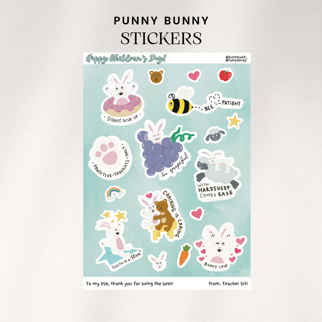 Punny Bunny Sticker Sheet