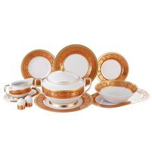 Stol xizmati Falkenporzellandan CONSTANZA IMPERIAL SALMON GOLD 6 kishilik, 64 dona