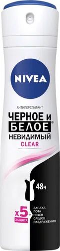 Nivea Ayollar Deodoranti Qora va Oq ko'rinmas Clear 150ml