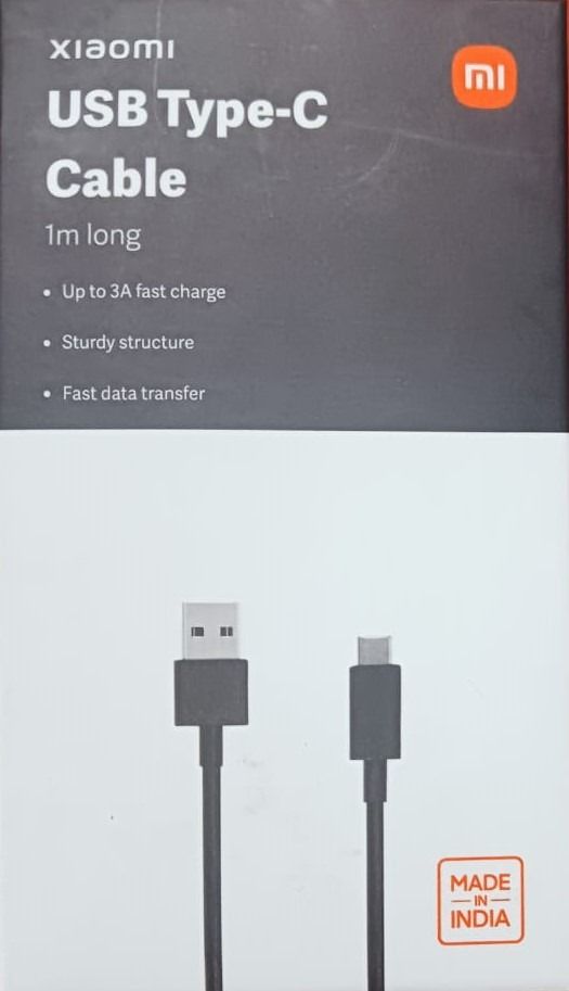 Xiaomi USBC100T Type-C Cable 100% Original Product With GST Bill