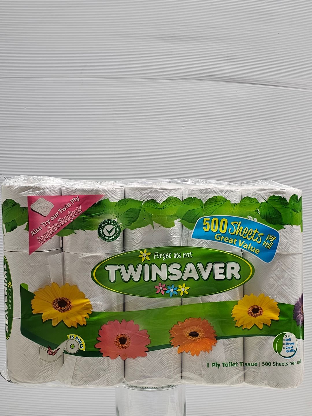 Twinsaver Toilet Paper 1ply 500 Sheets 15's