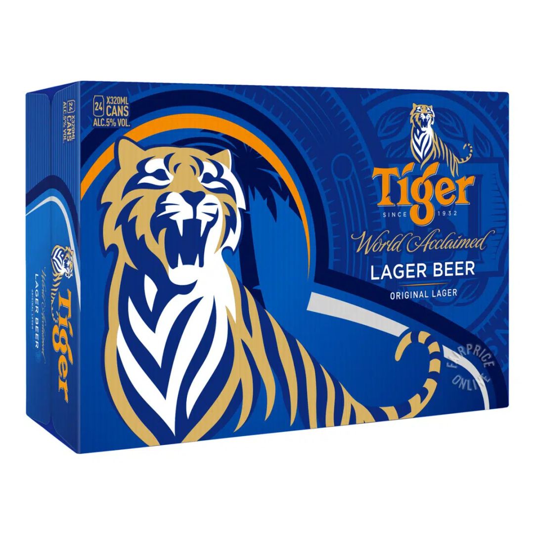 Tiger Lager Can Beer 24 x 320ml