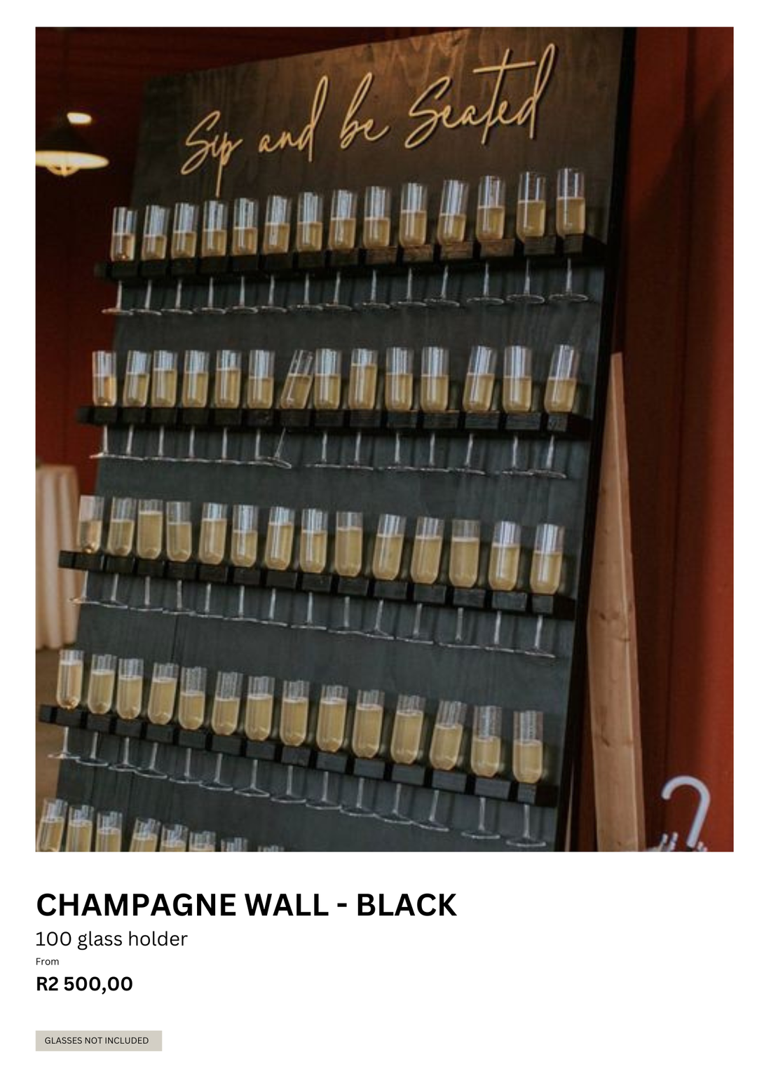 100 glass champagne wall hire