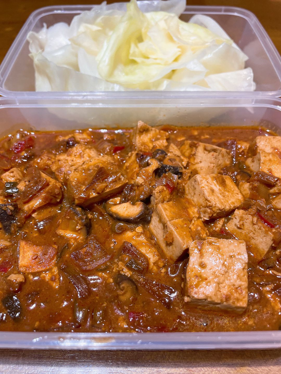 두부강된장 + 양배추쌈 Soybean Paste Tofu Stew with Steamed Cabbage