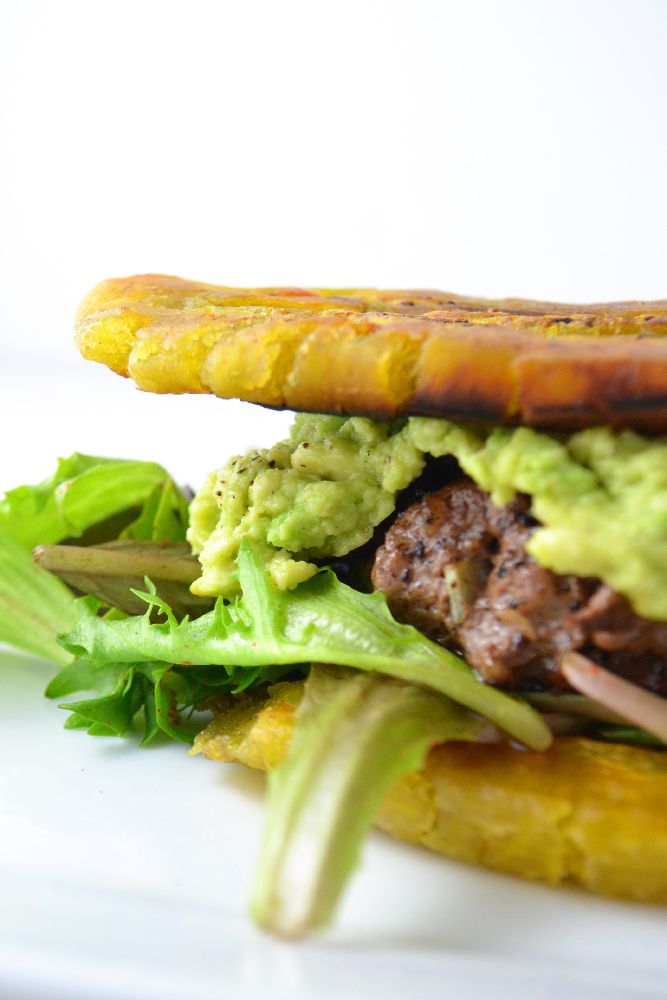 Plantain Avocado Beef Burger