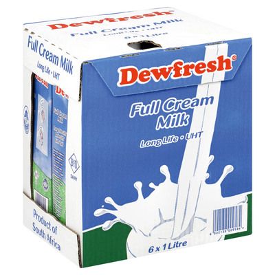 Dewfresh Full Cream Milk 6x1L