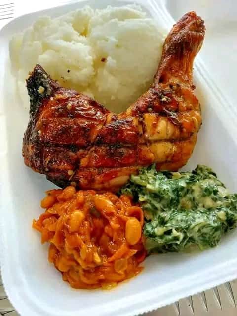 Nshima with Chicken Drumstick of Breast